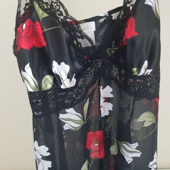 Lingerie Baby Doll Top Sheer Lace Floral L - Picture 5 of 7